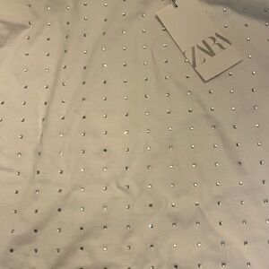 Zara Cream Blouse with Silver Details